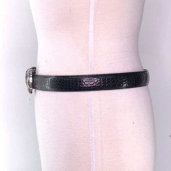 Brighton Women\'s Sz 32 Belt Black Croc Pattern #24703 Sliver Hardware Buckle main image 10